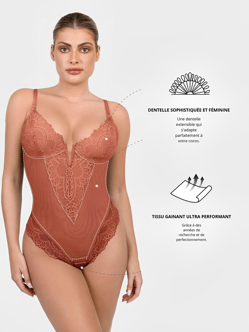 Body Gainant Dentelle - Roze®
