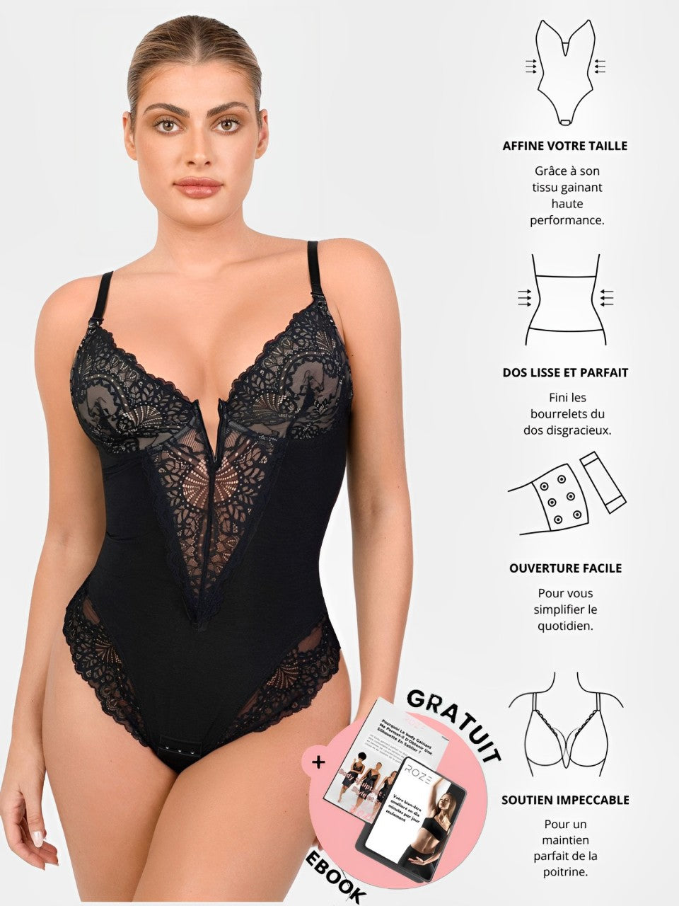 Body Gainant Dentelle - Roze®